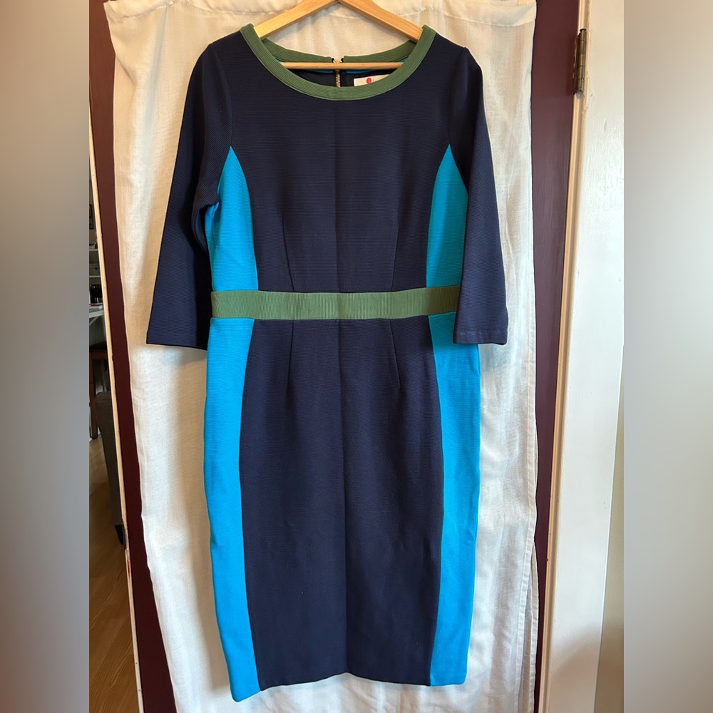 Boden colorblock Ottoman dress, US 12R
